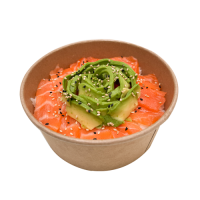 Bol de Arroz con laminas de Salmón y Aguacate
